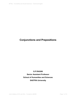 Conjunctions and Prepositions