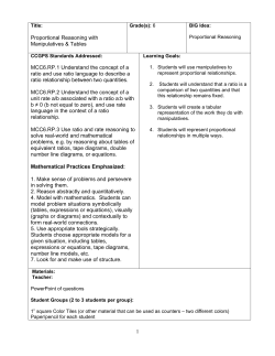 Proportional Reasoning using Square Tiles