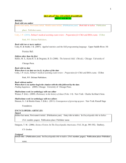 2013 APA 6th Ed. CITATION EXAMPLES PRINT SOURCES BOOKS