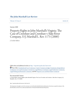 Property Rights in John Marshall`s Virginia