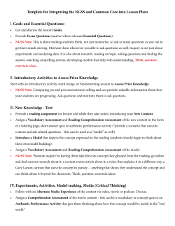 Template for Integrating the NGSS and Common