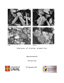 Analyses of biochar properties - International Biochar Initiative