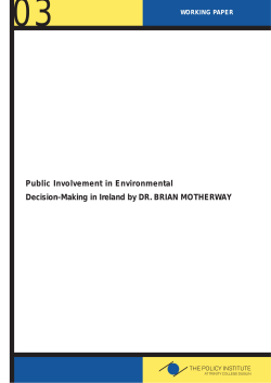 Public involvement in environmental decision making in Ireland