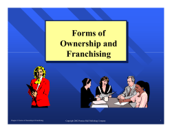Forms of Ownership and Franchising