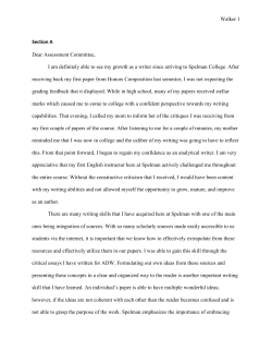 Exemplary Portfolio Example 1