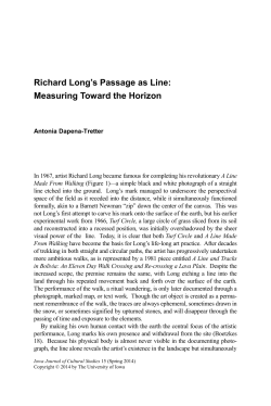 Richard Long&acirc;&bull;Žs Passage as Line: Measuring Toward the Horizon