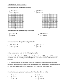 4x 3y 6 2x 3y 12 + = - + = - y 3x 2 x 2y 6 = + - = 2x 4y 6 x y 3 + =