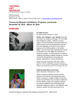 Tacoma Art Museum: Exhibitions, Programs, and Events November