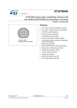13.56 MHz short-range contactless memory chip with 4096