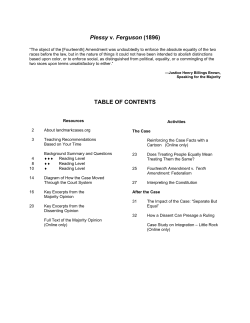 Plessy v. Ferguson (1896) TABLE OF CONTENTS