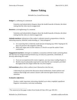 Stance-Taking - University of Vermont