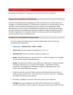 Accomplishment Statements