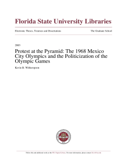 Protest at the Pyramid: The 1968 Mexico City Olympics and the