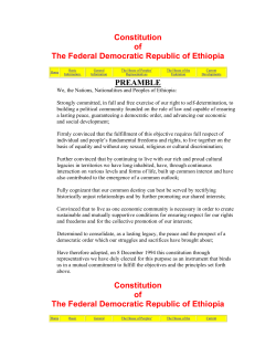 Constitution of The Federal Democratic Republic of Ethiopia