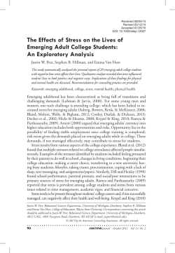 The Effects of Stress on the Lives of Emerging Adult College