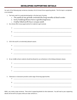 DEVELOPING SUPPORTING DETAILS