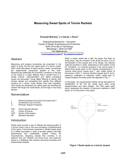 Measuring Sweet Spots of Tennis Rackets