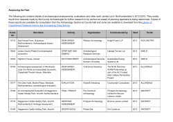 Assessing the Past The following list contains details of