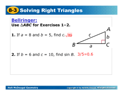 8-3 Solving Right Triangles