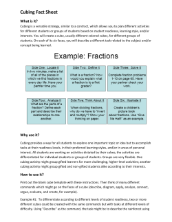 Cubing Fact Sheet