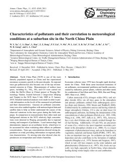Characteristics of pollutants and their correlation to meteorological