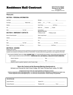 Housing Contract for Freshmen and Transfer Students