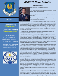 Apr 2015 AFJROTC Newsletter - Air Force Junior Reserve Officer