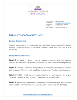 Introduction to Spanish - Howard County Homeschooling