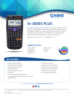 fx-300ES PLUS - Casio Education