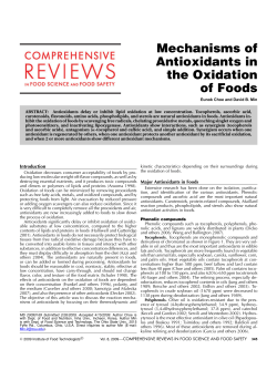 Mechanisms of Antioxidants in the Oxidation of Foods