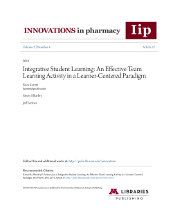 Integrative Student Learning: An Effective Team Learning Activity in