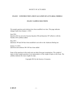 Exam C Sample Solutions