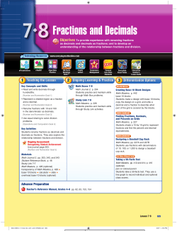 Fractions and Decimals