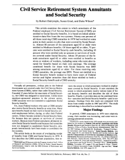 Civil Service Retirement System Annuitants and