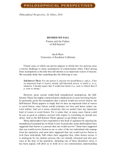 Philosophical Perspectives, 28, Ethics, 2014 DIVIDED WE FALL