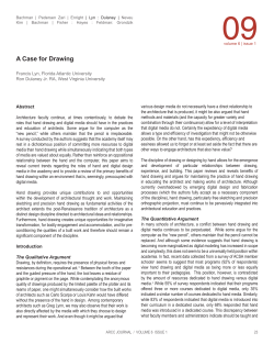 A Case for Drawing - Enquiry: The ARCC Journal of Architectural