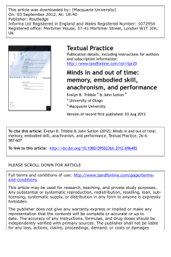 Minds in and out of time: memory, embodied skill
