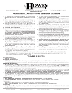 Proper Installation Of Howe G3 Master Cylinders