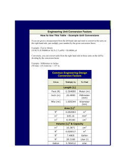 Engineering Unit Conversion Factors