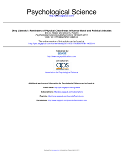 Dirty Liberals! : Reminders of Physical Cleanliness