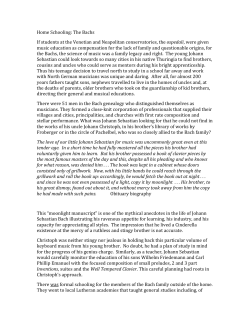 Home Schooling: The Bachs If students at the Venetian and