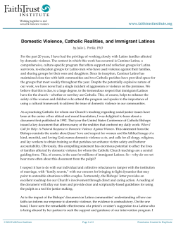 Domestic Violence, Catholic Realities, and