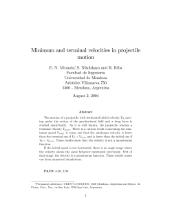 Minimum and terminal velocities in projectile motion