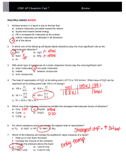 CDO AP Chemistry Unit 7 Review