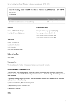 Nanochemistry: from Small Molecules to Nanoporous Materials