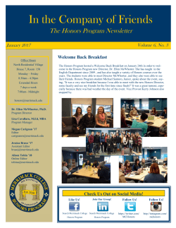 Honors Program Newsletter January 2017