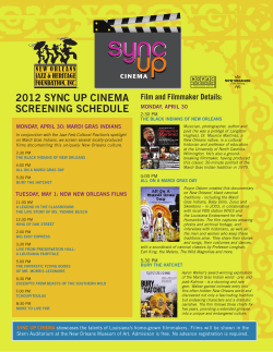 2012 SYNC UP CINEMA SCREENING SCHEDULE