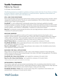 Textile Treatments Fabrics by Vescom