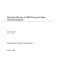 Thematic Review of GEF-Financed Solar Thermal Projects