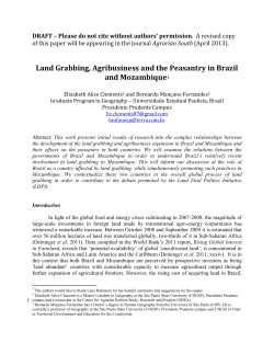 Land Grabbing, Agribusiness and the Peasantry in Brazil and